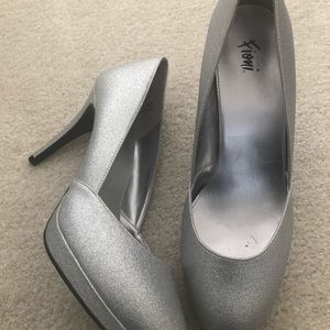 Shimmery silver heels